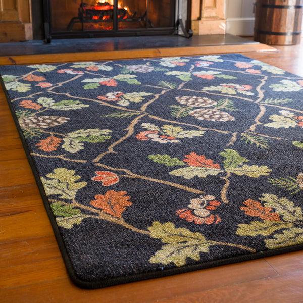 plow & hearth Oakwood Pine Cone and Oak Leaf Rug 7'8" x 10'9"