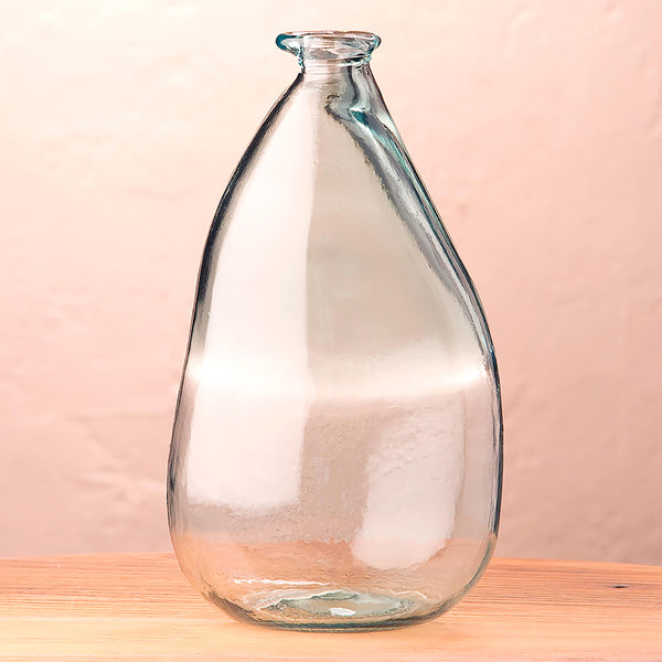 plow & hearth Oblong Recycled Glass Balloon Vase 14" - Clear