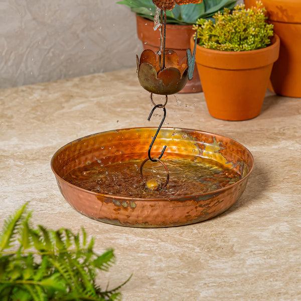 plow & hearth Oil Rubbed Textured Bronze Rain Chain Basin