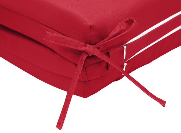 Plow & Hearth Outdoor Polyester High Back Cushion 20"x45" Solid Red