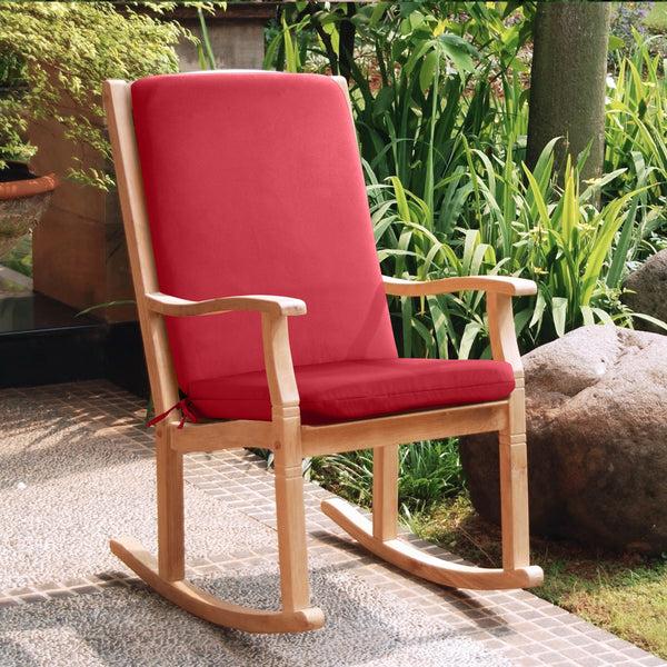 plow & hearth Outdoor Polyester High Back Cushion 20"x45" Solid Red