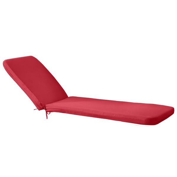 Plow & Hearth Outdoor Polyester Lounger Cushion 22"x73" Solid Red