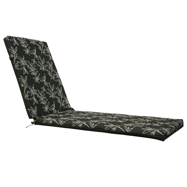 Plow & Hearth Outdoor Polyester Lounger Cushion 22"x73" White Floral