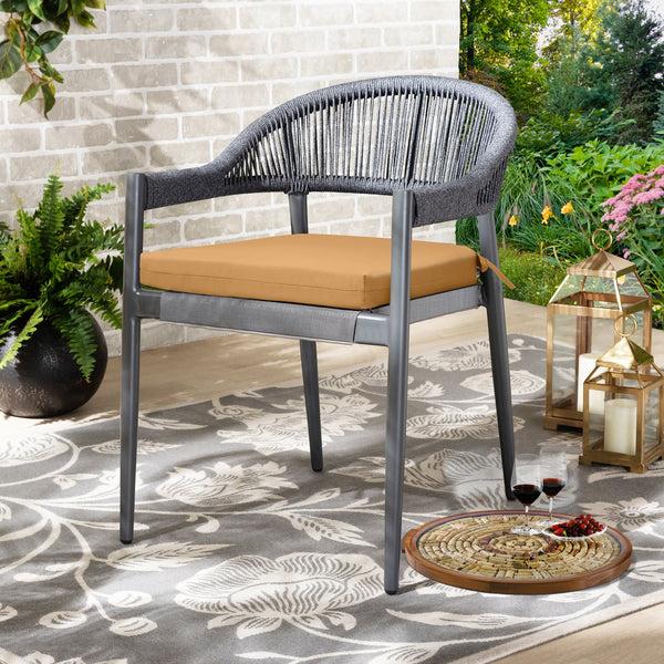 plow & hearth Outdoor Polypropylene Arm Chair Cushion 18"x19" Mustard