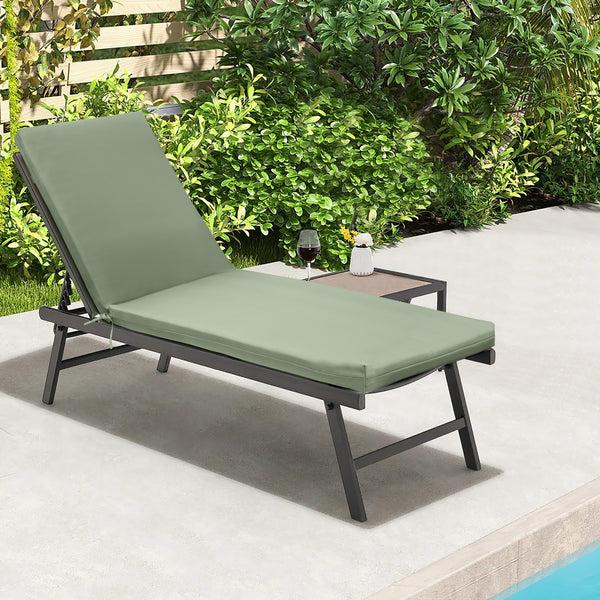 plow & hearth Outdoor Polypropylene Lounger Cushion 22"x73" Sage