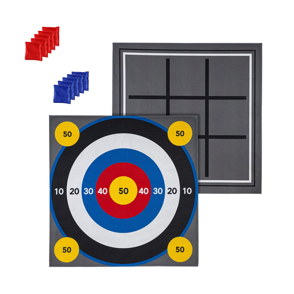Plow & Hearth Outdoor Reversible Game Set With Storage Bag Three In A Row/Target Toss
