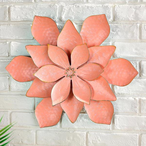 plow & hearth Oversized Indoor/Outdoor Metal Flower Wall Art