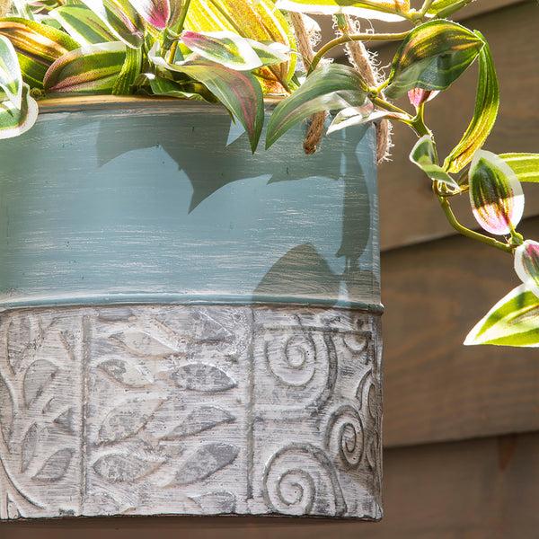 Plow & Hearth Painted Metal Hanging Planters Set Of 3