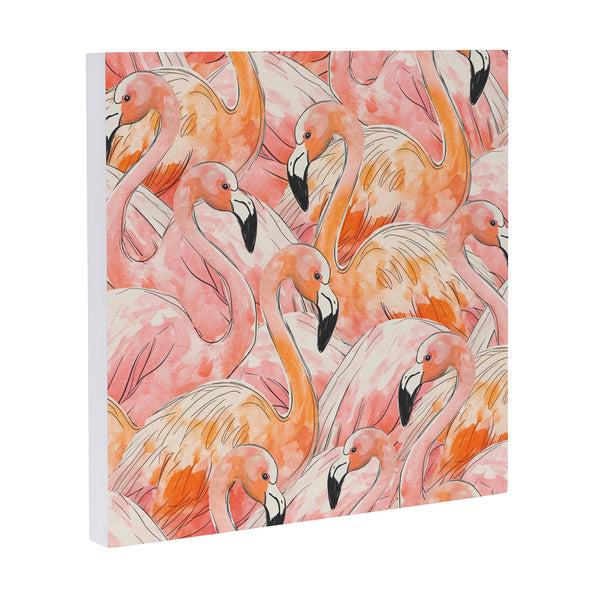Plow & Hearth Palm Beach Flamingo Indoor Wall Décor Wood 12"x12"