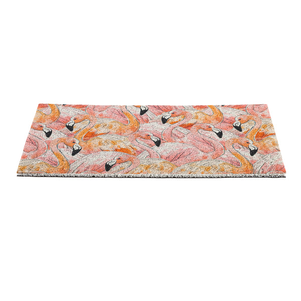 Plow & Hearth Palm Beach Flamingo PVC Trapper Mat 28"x16"