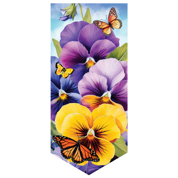 plow & hearth Pansies & Butterflies Suede Everlasting Impression