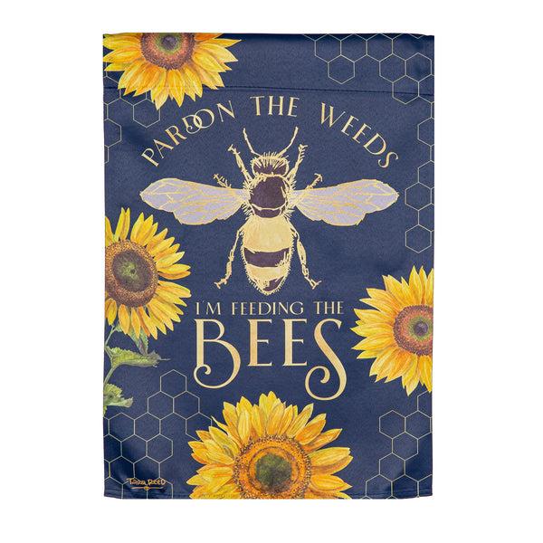 Plow & Hearth Pardon The Weeds I'm Feeding The Bee's Suede Garden Flag