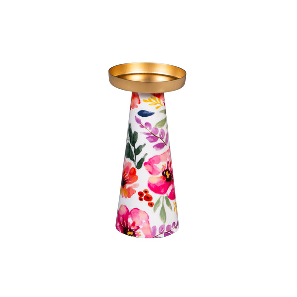Plow & Hearth Pastels Of Nature Metal Candle Holder Set