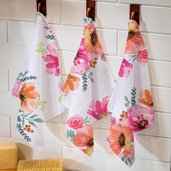 plow & hearth Pastels of Nature Quick Dry Dish Cloth Set of 3 10" x 10"