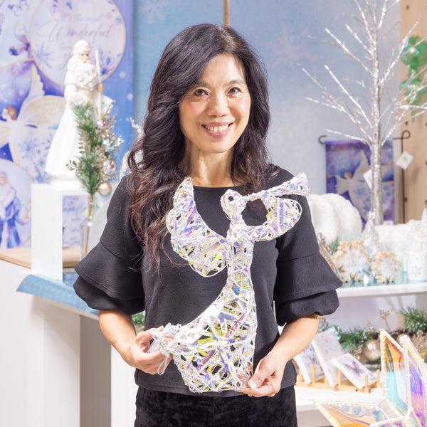 Plow & Hearth Pearl And Pine Garden Statue LED Statue Angel 16"H