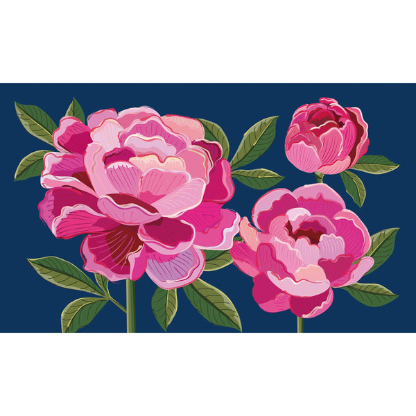 Plow & Hearth Peony Garden Welcome Washable Indoor/ Outdoor Mat