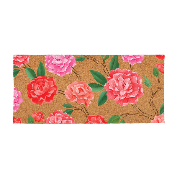 Plow & Hearth Peony Toile Flocked Coir Sassafras Switch Mat 22"x10"