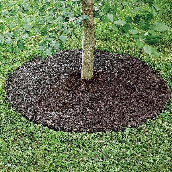 plow & hearth Permanent Mulch Recycled Rubber Tree Ring 24" dia