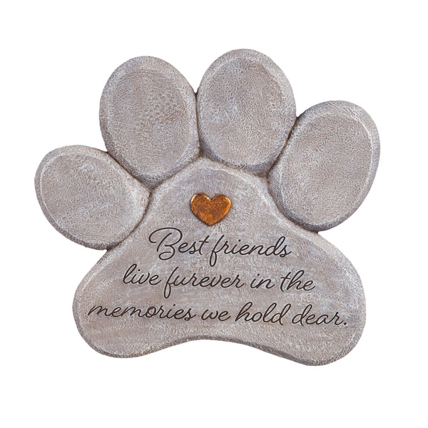 Plow & Hearth Pet Memorial Garden Stone Best Friends Live Forever 11"