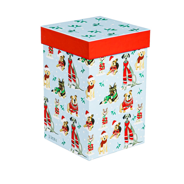 Plow & Hearth Pet Travel Cup Ceramic Perfect Cup Winter Dogs In Scarves 17oz Gift Box