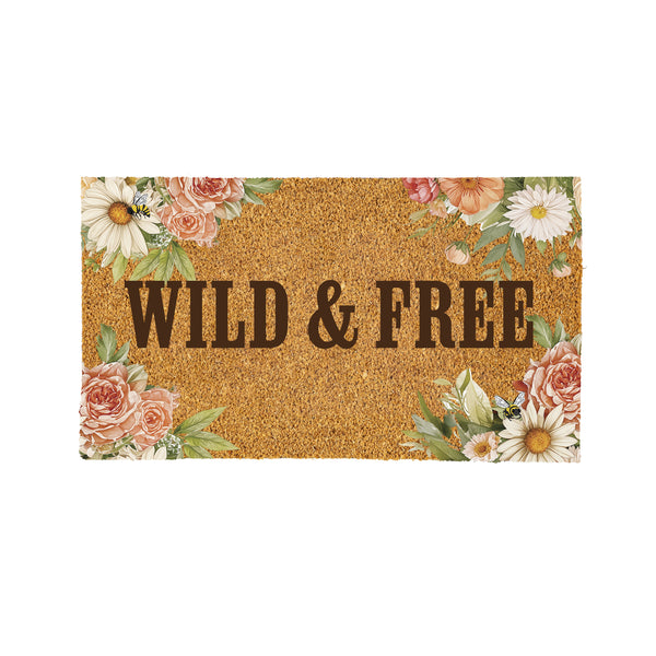 Plow & Hearth Petal & Plow Floral Boots Coir Mat 30"x18"