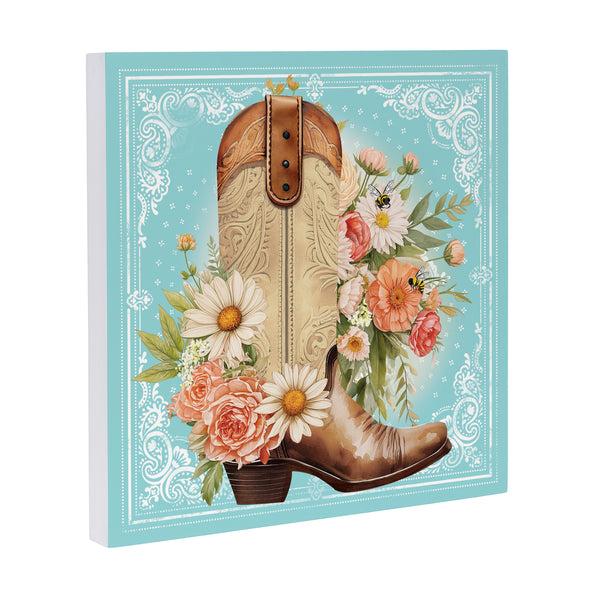 Plow & Hearth Petal & Plow Indoor Wall Decor Cowboy Boots 12" L X 12" H