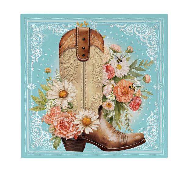 Plow & Hearth Petal & Plow Indoor Wall Decor Cowboy Boots 12" L X 12" H