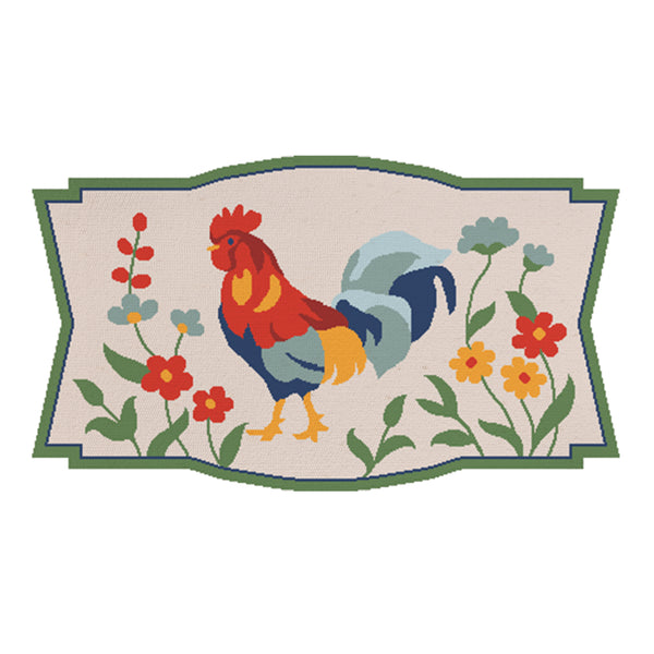 Plow & Hearth Petal & Plow Rooster Indoor/Outdoor Hooked Rug 24"x42"