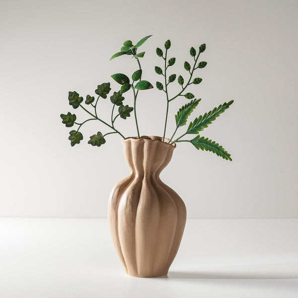 plow & hearth 11" Textured Stoneware Vase
