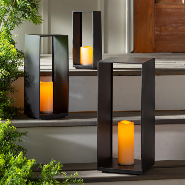 Plow & Hearth 12.5" Rectangle LED Candle Lantern