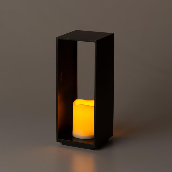 plow & hearth 12.5" Rectangle LED Candle Lantern