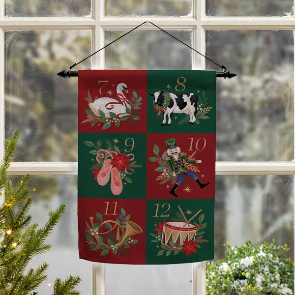 Plow & Hearth 12 Days Of Christmas Suede Garden Flag