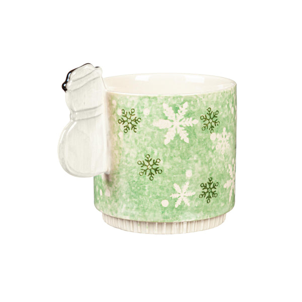 Plow & Hearth 15oz Ceramic Cup Snowman Handle