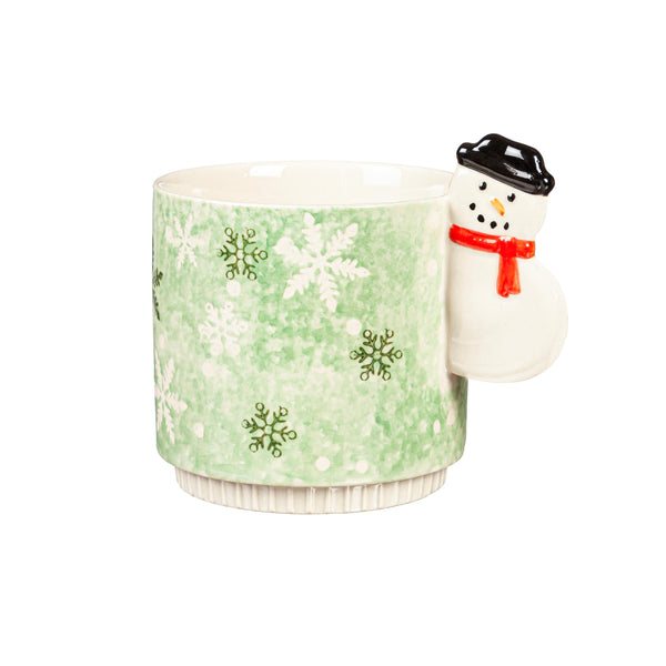 plow & hearth 15oz Ceramic Cup Snowman Handle