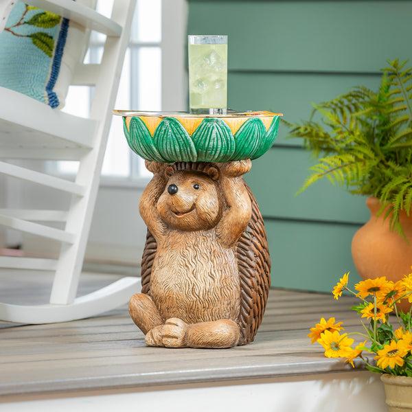plow & hearth 17" Resin Hedgehog Patio Table