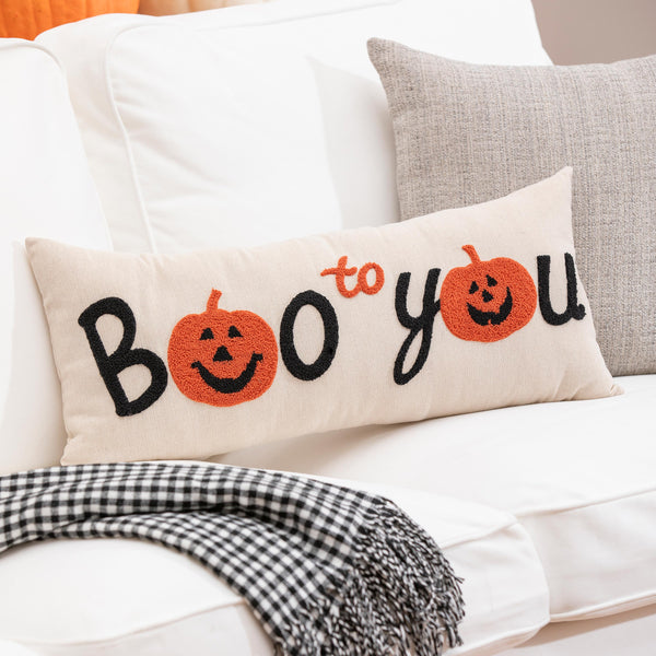 plow & hearth 25" x 8" Boo to You Lumbar Pillow