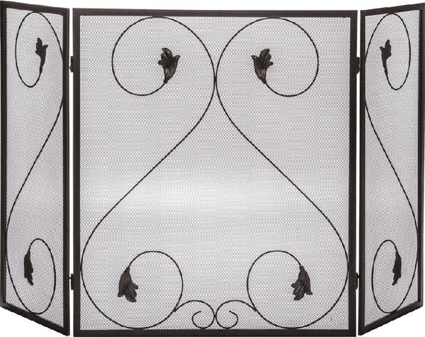 plow & hearth 3 Fold Screen Leaf & Scroll Design