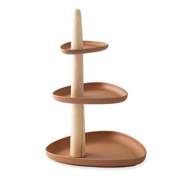 Plow & Hearth 3-Tiered Bamboo Server