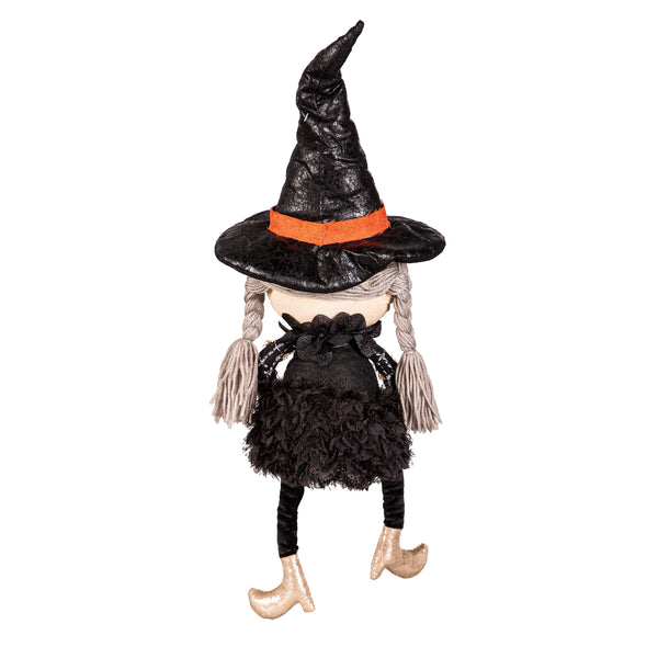 Plow & Hearth 30" Fabric Sitting Witch Table Décor