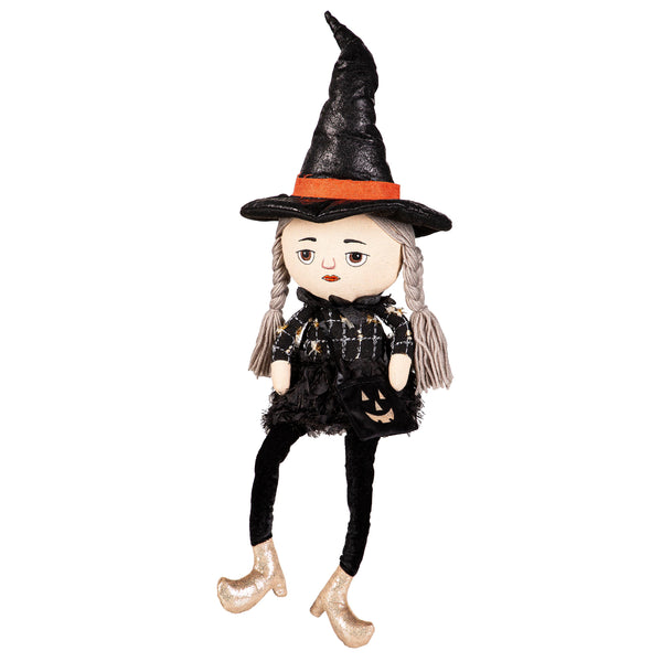 plow & hearth 30" Fabric Sitting Witch Table Décor