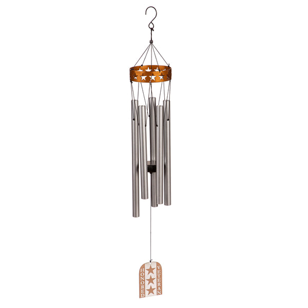 Plow & Hearth 30" H Memorial Veterans Windchime