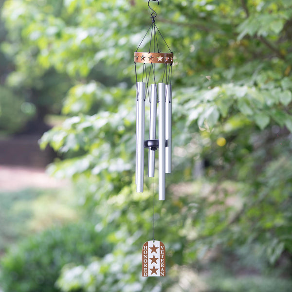 plow & hearth 30" H Memorial Veterans Windchime