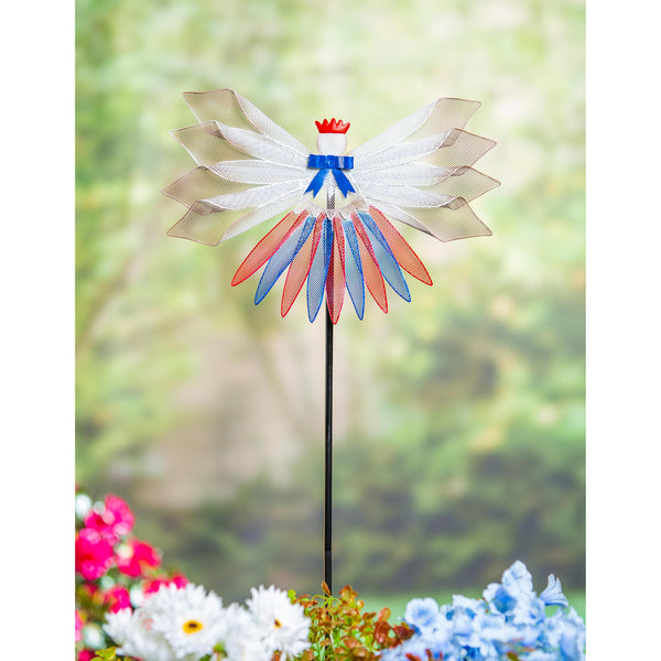 plow & hearth 37"H Garden Stake Americana Angel