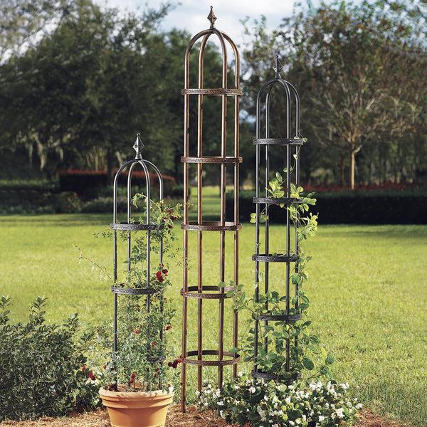 plow & hearth 7' Powder-Coated Steel Garden Obelisk