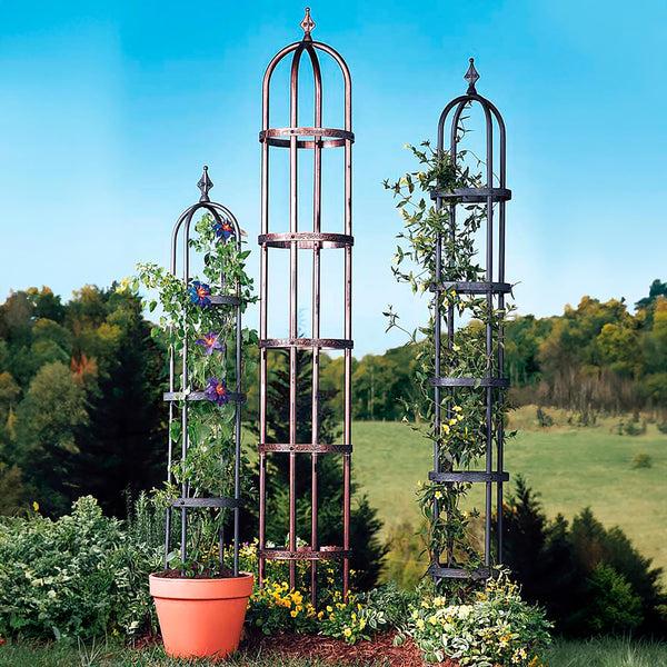 plow & hearth 8' Powder-Coated Steel Garden Obelisk