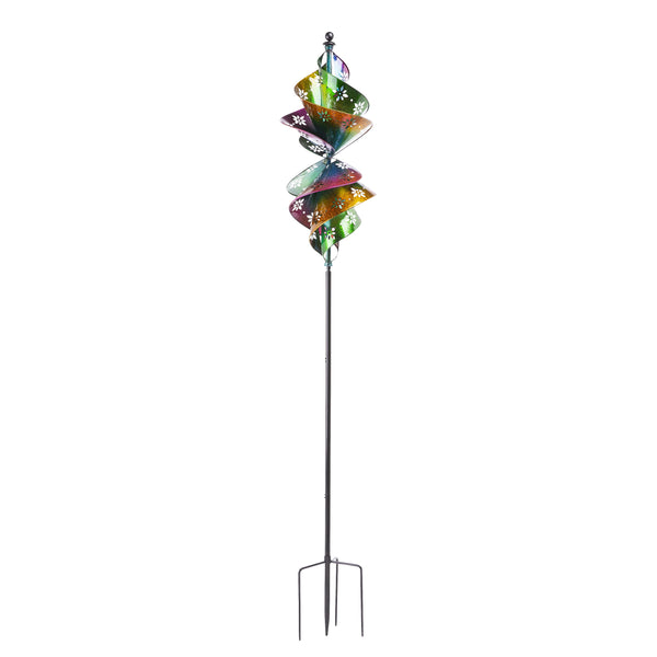 plow & hearth 90"H Wind Spinner Floral Lemniscate