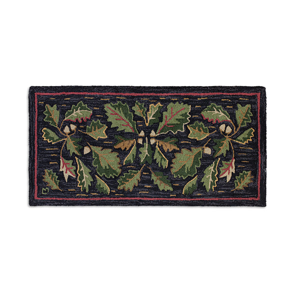 plow & hearth Acorns Hand-Hooked Wool Rug 24" x 48"