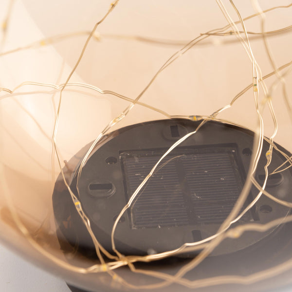 Plow & Hearth Amber Solar Lighted Globe Stake Small