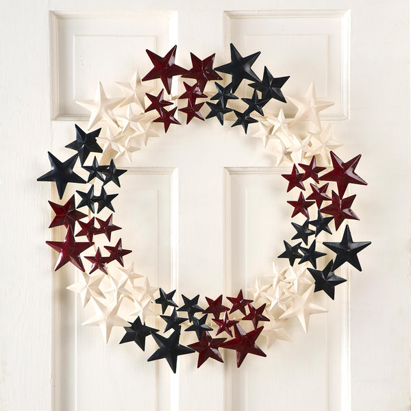 Plow & Hearth Americana Metal Stars Wreath