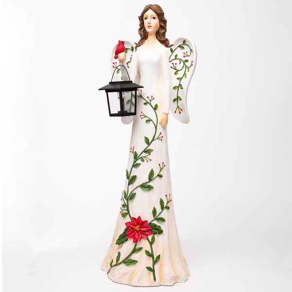 Plow & Hearth Angel Garden Statue With Solar Lantern